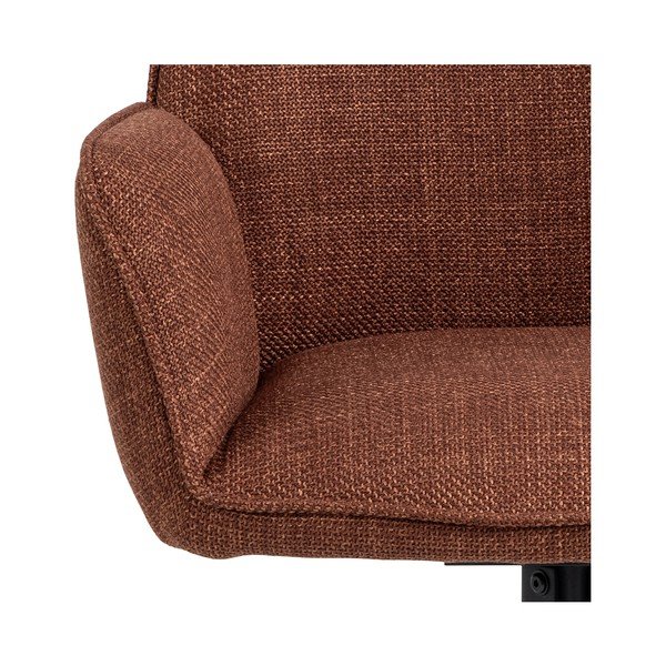 Raudonos plytų spalvos iš audinio valgomojo kėdžių komplektas su porankiais 2 vnt. Glenda – Actona-image-4