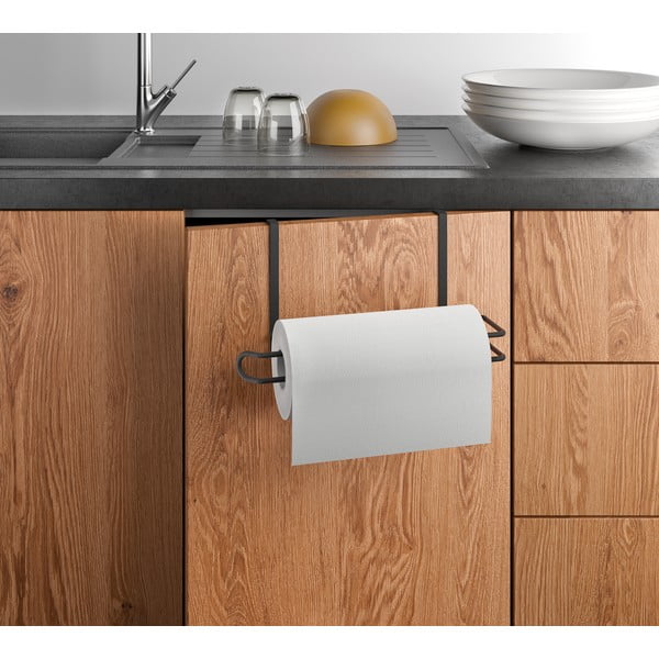 Černý závěsný držák na kuchyňské utěrky Metaltex-image-2