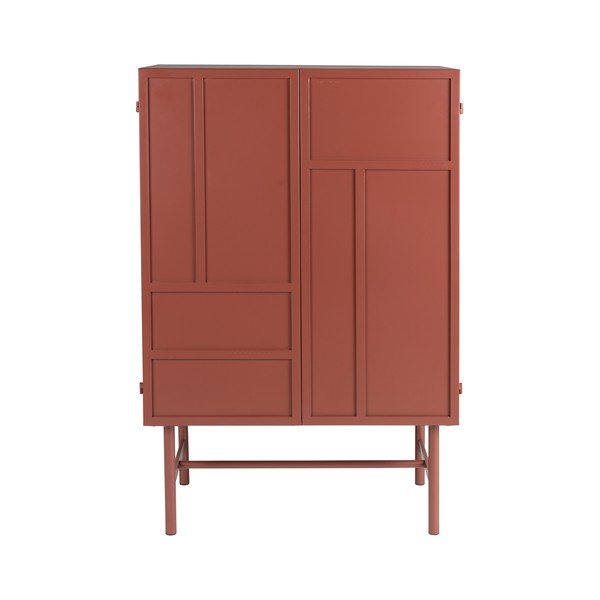 Raudonos spalvos iš metalo spintelė 70x105x35 cm Davis – White Label