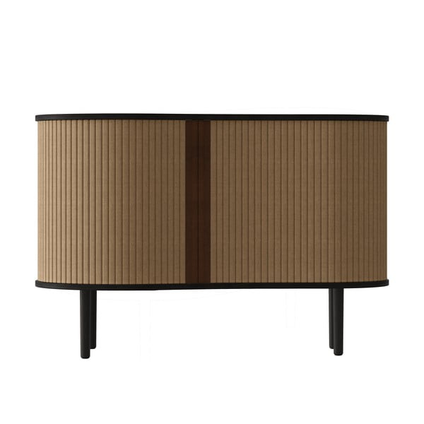 Žema šoninė spintelė rudos spalvos/šviesiai rudos spalvos iš ąžuolo su stumdomomis durimis 100x67 cm Audacious – UMAGE-image-3