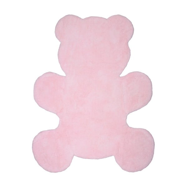 Nattiot Little Teddy rankų darbo rožinis vaikiškas kilimas, 80 x 100 cm