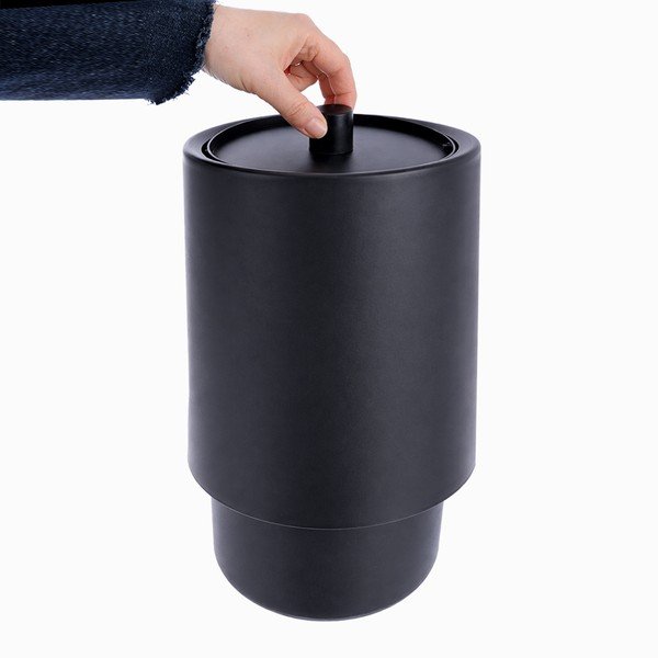 Juodos spalvos iš plastiko šiukšliadėžė 6 l – Orion-image-4