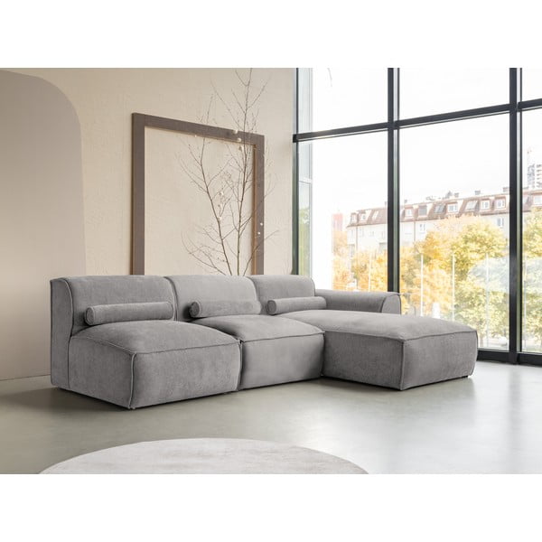Kampinė sofa šviesiai pilkos spalvos (su dešiniuoju kampu) Flex Felix – Miuform-image-3
