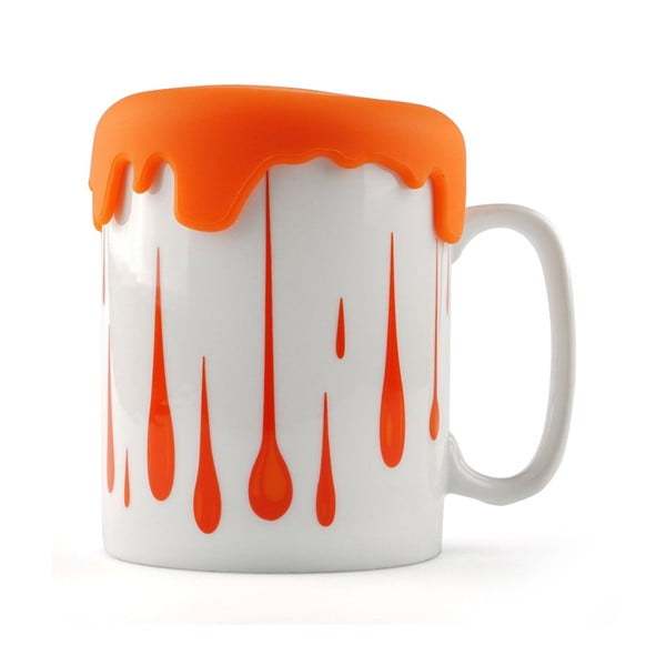 Porcelianinis puodelis Kutahya Orange Drippy