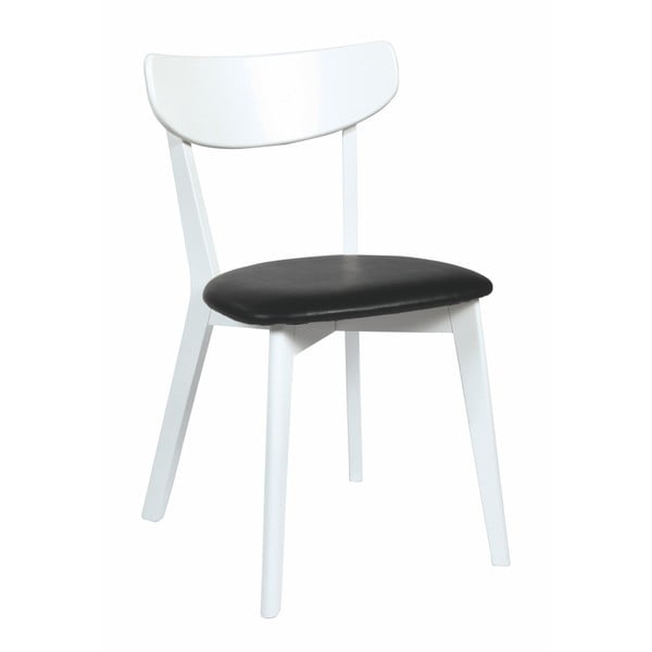 Balto ąžuolo valgomojo kėdė su juoda sėdyne "Rowico Amia