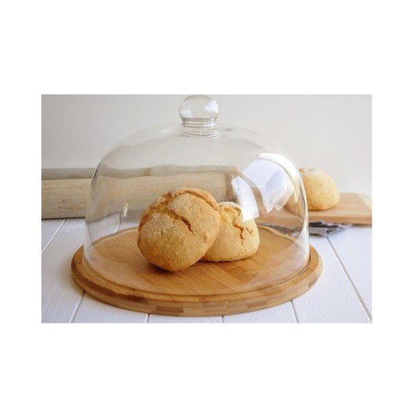 Bambukinė pjaustymo lenta su stikliniu dangteliu Bambum Focus-image-1