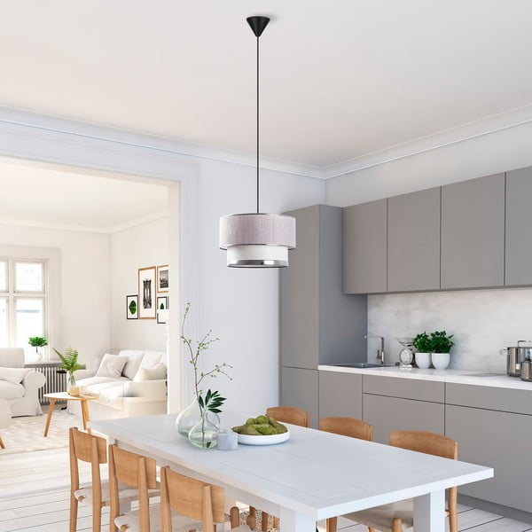 Kabantis šviestuvas pilkos spalvos/sidabrinės spalvos ø 30 cm su tekstiliniu gaubtu Cake – Opviq lights-image-1