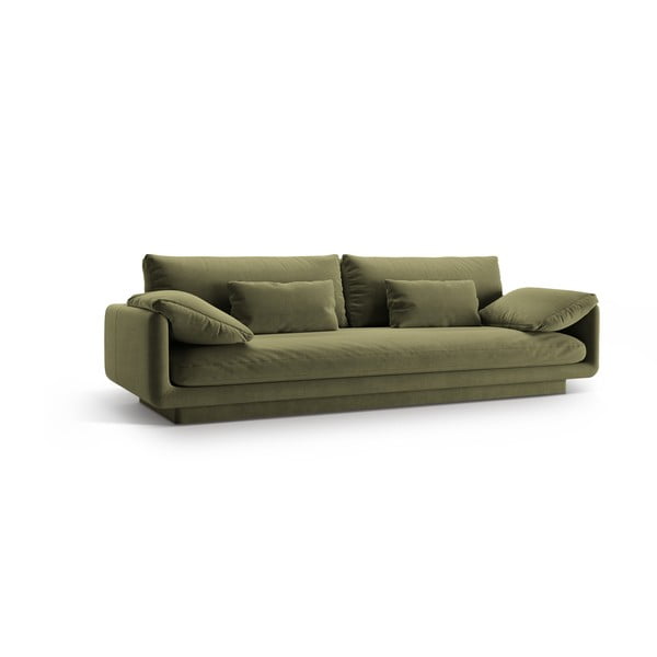 Iš velveto sofa šviesiai žalios spalvos 250 cm Torino – Micadoni -image-1