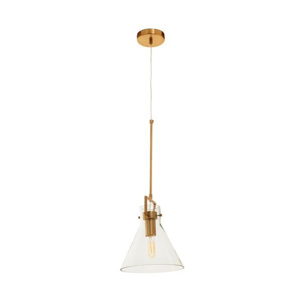 Auksinės spalvos iš metalo kabantis šviestuvas ø 25 cm su stiklo gaubtu Trieste – Premier Housewares