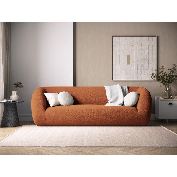 Sofa iš boucle oranžinės spalvos 230 cm Essen – Cosmopolitan Design-image-1
