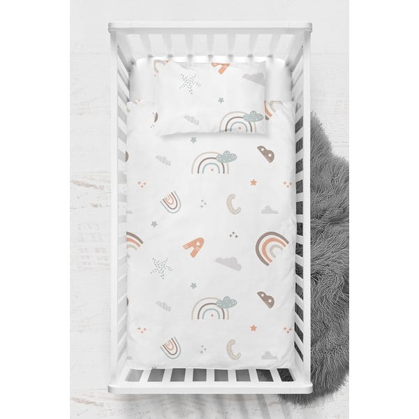 Baltos spalvos iš ranforce medvilnės vaikiška patalynė vaikiškai lovai 100x150 cm Abc – Mijolnir-image-2