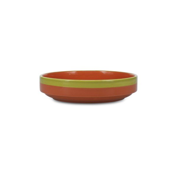 Žalios spalvos/oranžinės spalvos sriubos iš akmens masės lėkštė ø 21 cm Duo – ONA-image-2