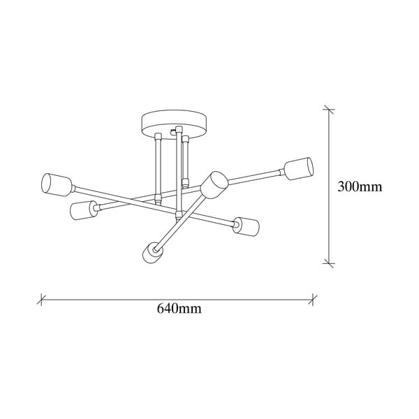 Bronzinės spalvos lubinis šviestuvas 64x64 cm Flower – Opviq lights-image-4