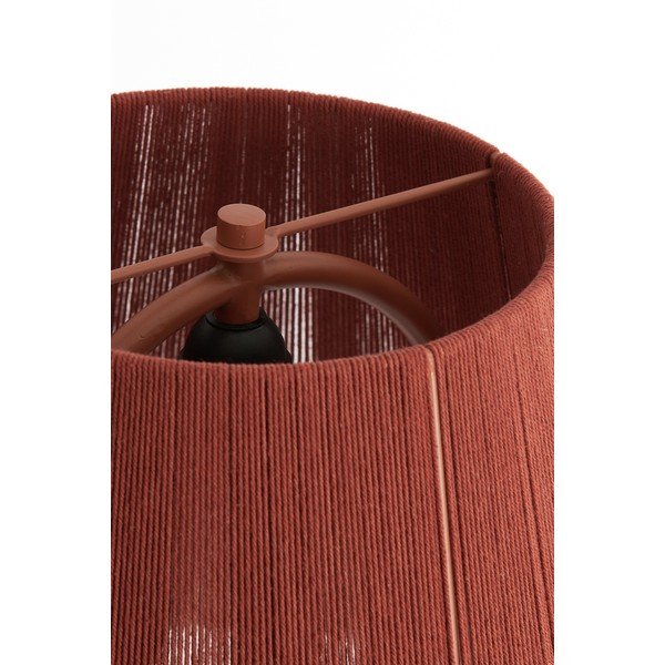 Raudonos plytų spalvos stalinis šviestuvas (aukštis 58 cm) su tekstiliniu gaubtu Espino – Light & Living-image-4
