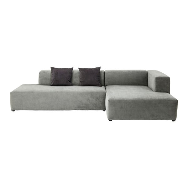 "Kare Design Pablo Grande" pilka kampinė sofa, dešinysis kampas