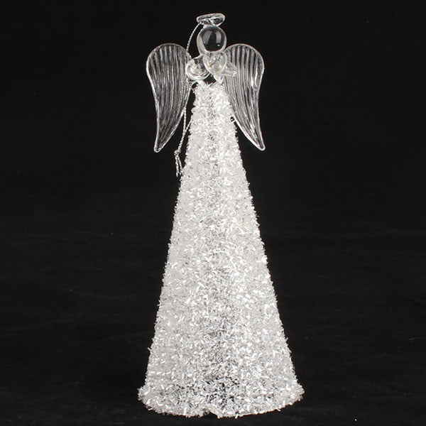 Stiklinis angelas su širdimi Dakls, aukštis 22 cm