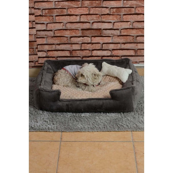 Pilkas pliušinis gultas Nest - Lydia&Co-image-2