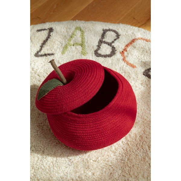 Raudonos spalvos iš tekstilės vaikiškas krepšys ø 28x20 cm Apple – Lorena Canals-image-2