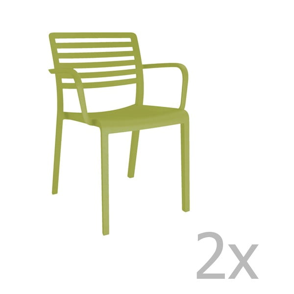 2 žalių sodo kėdžių rinkinys "Resol Lama