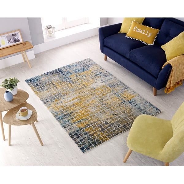 Mėlynos ir geltonos spalvos kilimas Flair Rugs Urban, 100 x 150 cm-image-4