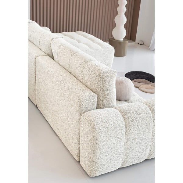 Kreminės spalvos sulankstoma/su sandėliavimo vieta modulinė kampinė sofa (su dešiniuoju kampu) Lulu – Miuform-image-3