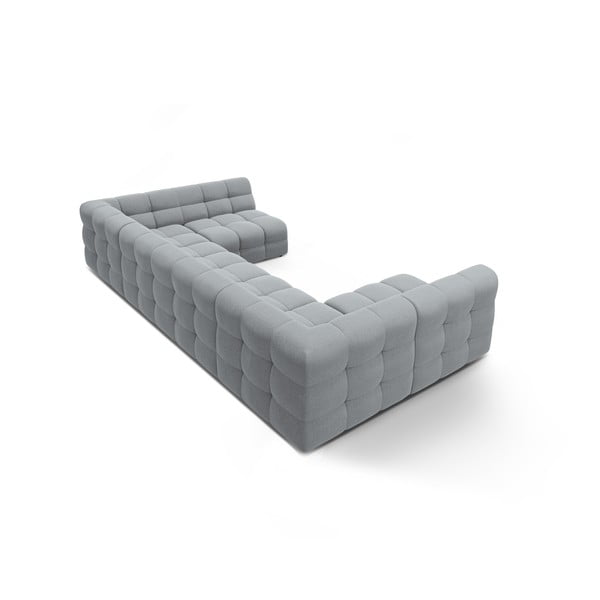 Pilkos spalvos kampinė sofa („U“ formos) Kendal – Micadoni -image-4