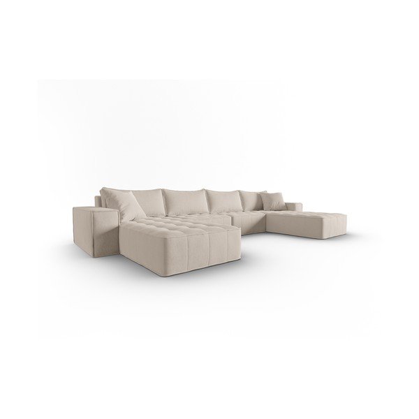 Kampinė sofa smėlio spalvos Mike – Micadoni Home-image-2