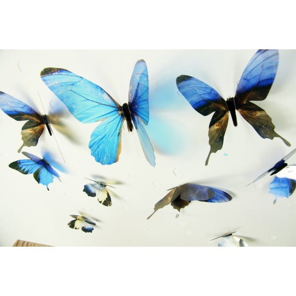 18 mėlynų lipnių 3D lipdukų rinkinys Ambiance Butterflies-image-3