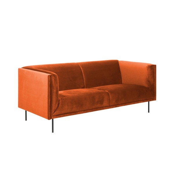 Oranžinio aksomo sofa Actona Nevada-image-1