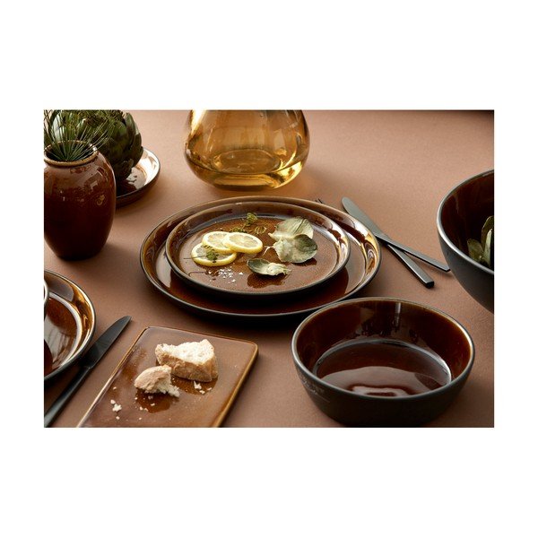 Juodos spalvos/gintarinės spalvos desertinė iš akmens masės lėkštė ø 21 cm Gastro Black/Amber – Bitz-image-4