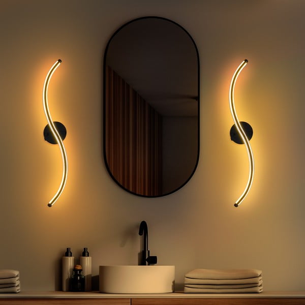 Sieninė lempa juodos spalvos LED Yilan – Opviq lights-image-3