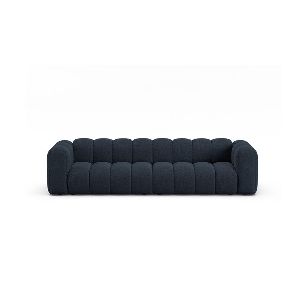 Tamsiai mėlynos spalvos sofa iš šenilinio audinio 290 cm Lupine – Micadoni 