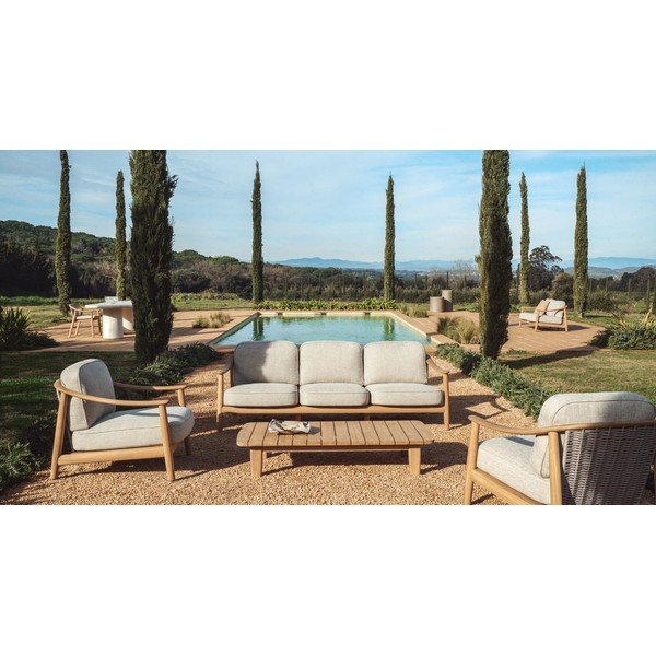 Smėlio spalvos/natūralios spalvos iš audinio sodo sofa Elunda – Kave Home-image-2