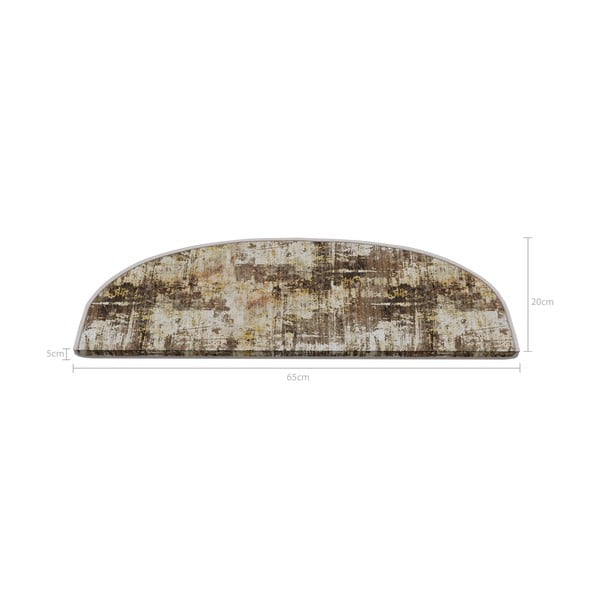 Laiptų kilimėlių rinkiniai smėlio spalvos 16 vnt. 20x65 cm Abstract – Vitaus-image-2