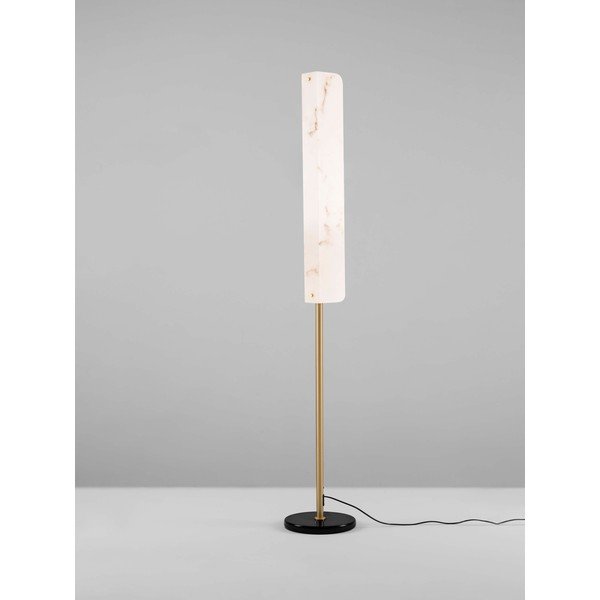 Kreminės spalvos/žalvario spalvos pastatomas šviestuvas LED su marmuro dekoru (aukštis 160 cm) Aider – Nova Luce-image-3