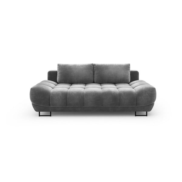 Pilka trivietė sofa-lova su aksomo apmušalais Windsor & Co Sofas Cirrus
