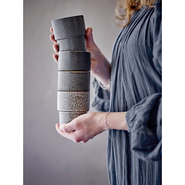 Rudos spalvos iš akmens masės puodeliai 4 vnt. espreso 150 ml Ewan – Bloomingville-image-1