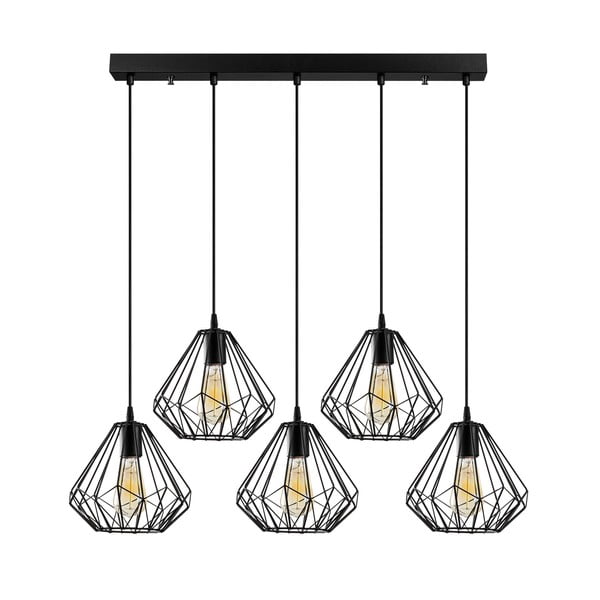 Kabantis šviestuvas juodos spalvos su metaliniu gaubtu Diamond – Opviq lights