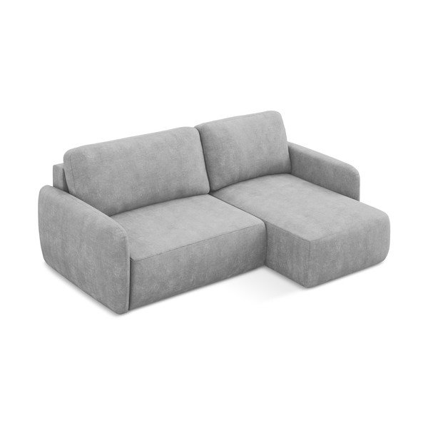 Šviesiai pilkos spalvos iš šenilinio audinio sulankstoma/su sandėliavimo vieta kampinė sofa (su dešiniuoju kampu/su gultu) Lilo – Makamii-image-4