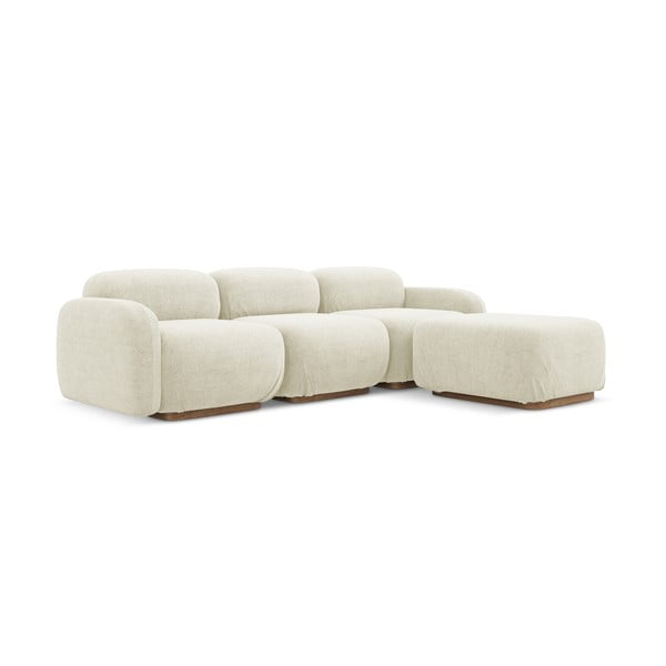 Kreminės spalvos iš boucle modulinė kampinė sofa Ailani – Makamii-image-2