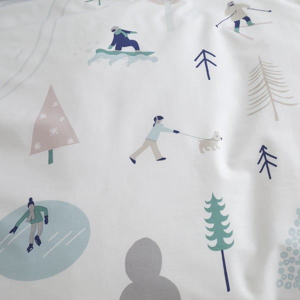 Iš medvilnės dvigulė patalynė baltos spalvos 200x200 cm Winter Fun – Bianca-image-4