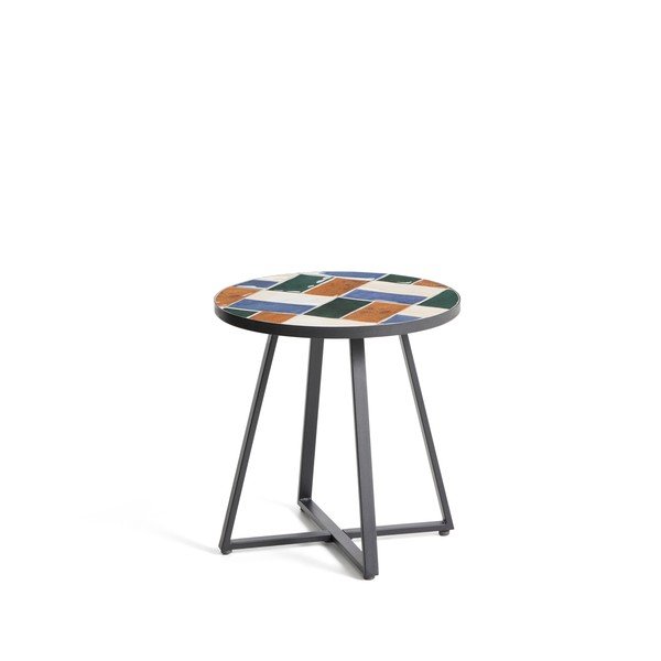 Iš keraminės plokštės apvalios formos sodo šoninis staliukas ø 45 cm Tella – Kave Home