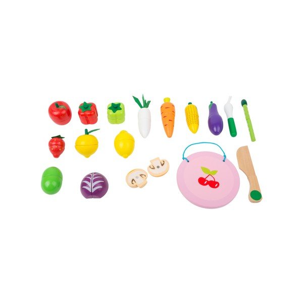"Legler" vaisių ir daržovių medinių žaislų rinkinys su lipukais-image-3