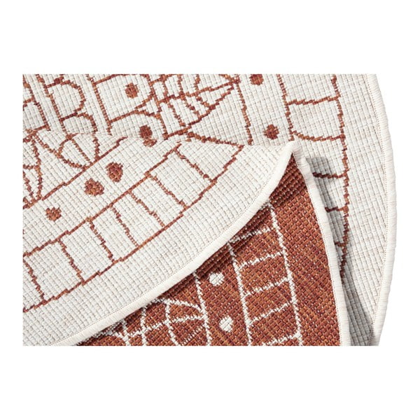 Raudonas dvipusis lauko kilimas NORTHRUGS Porto, ø 140 cm-image-3