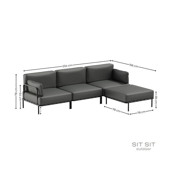 Sodo modulinė sofa tamsiai pilkos spalvos 234 cm Salve – Sit Sit-image-4