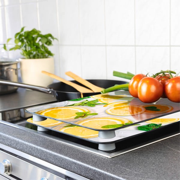 Iš grūdinto stiklo viryklės dangčiai 2 vnt. 52x30 cm Lemons – Wenko-image-1