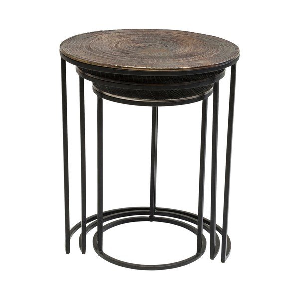 3 šoninių staliukų rinkinys Kare Design Electra-image-1