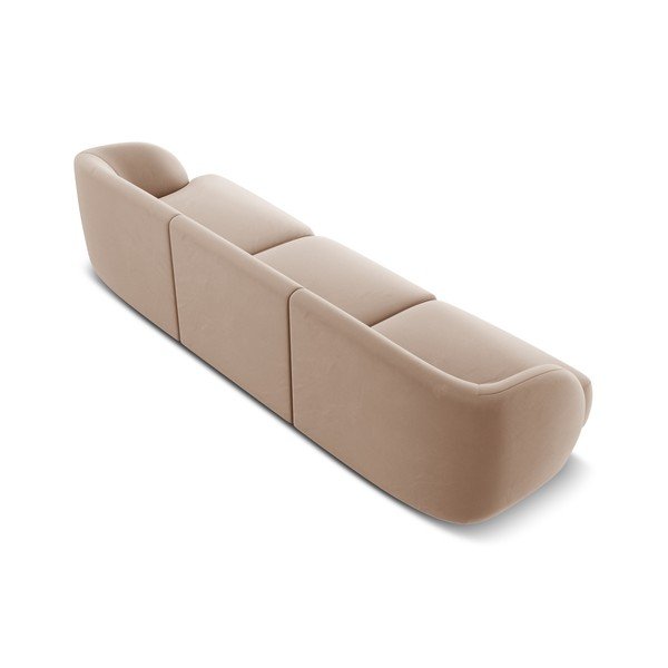 Sofa smėlio spalvos iš velveto 259 cm Miley  – Micadoni Home-image-3