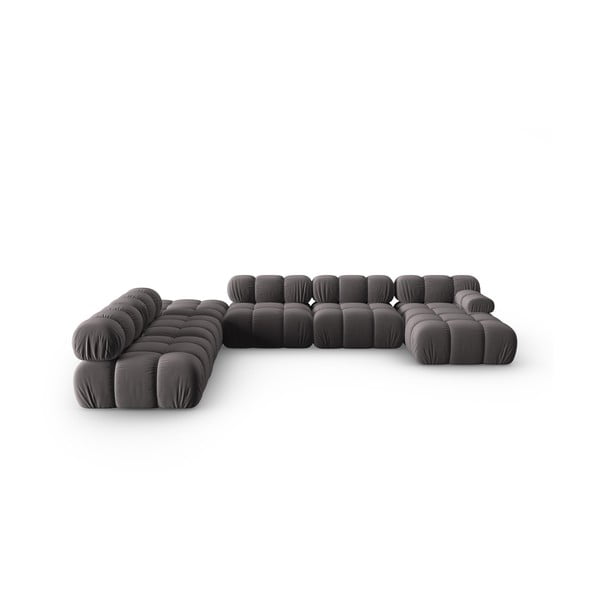 Sofa tamsiai pilkos spalvos iš velveto 379 cm Bellis – Micadoni Home