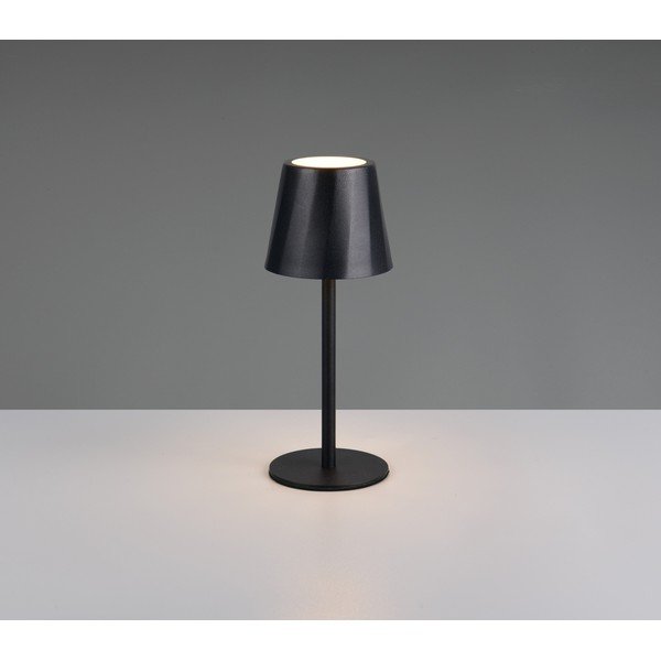Matinės juodos spalvos stalinis šviestuvas LED (aukštis 21 cm) su metaliniu gaubtu Diaz – Reality-image-1